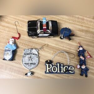 Police Christmas Ornaments Holiday Officer Tree Law Enforcement